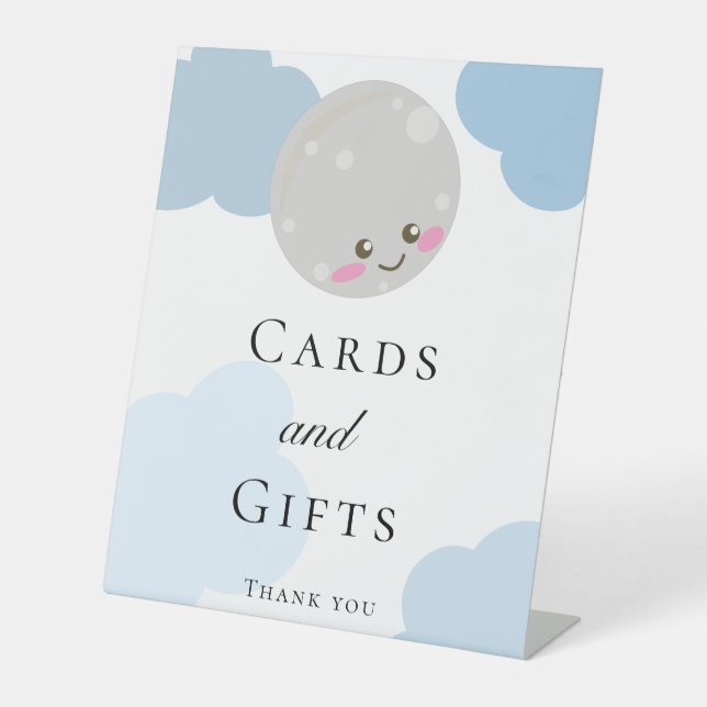 Over the Moon Baby Shower Cards & Gifts Sign (Front)