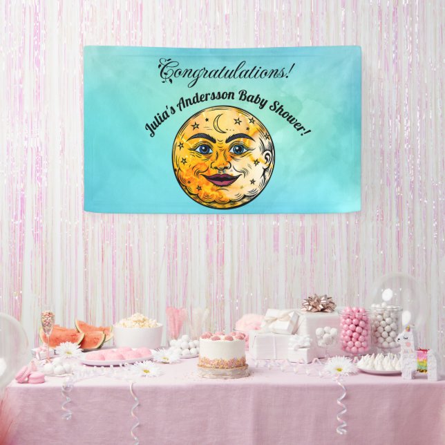 Over the Moon Baby Shower Celebration Banner (Party)