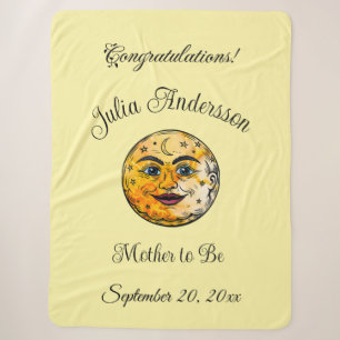 Over the Moon Baby Shower Celebration Sherpa Blanket