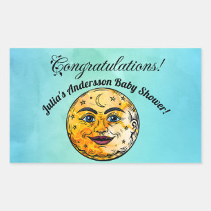 Over the Moon Baby Shower Celebration Sticker