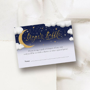 Over the Moon Baby Shower Diaper Raffle Enclosure Card