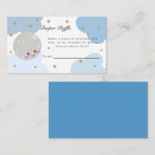 Over the Moon Baby Shower Diaper Raffle Kawaii  Enclosure Card
