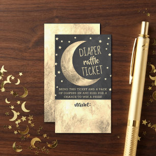 Over The Moon Baby Shower Diaper Raffle Ticket Enclosure Card