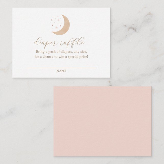 Over the Moon Baby Shower Diaper Raffle Ticket Enclosure Card (Front/Back)