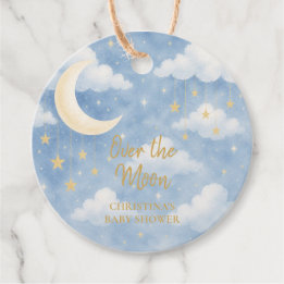 Over the Moon Baby Shower Favour Tags