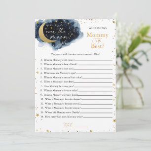 Over the Moon Baby Shower Game Who Knows Mommy Fly Invitation