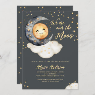 Over the Moon Baby Shower Invitation