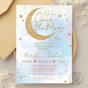 Over the Moon Baby Shower Invitation