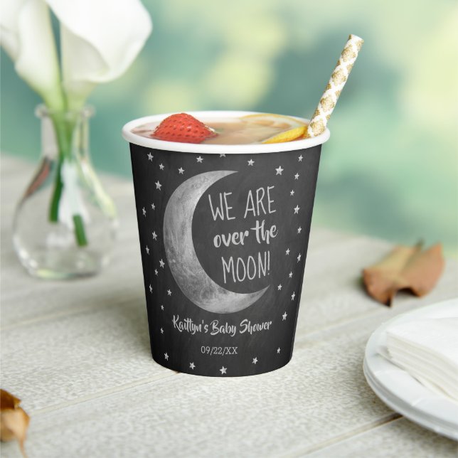Over The Moon | Baby Shower Paper Cups (Insitu)