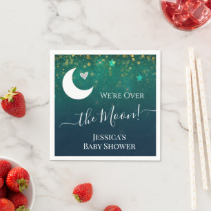 Over the Moon Baby Shower Paper Napkin