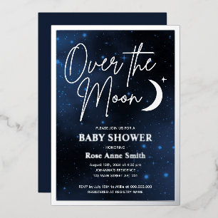 Over The Moon Baby Shower Real Silver