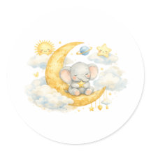Over the Moon Baby Shower Stickers