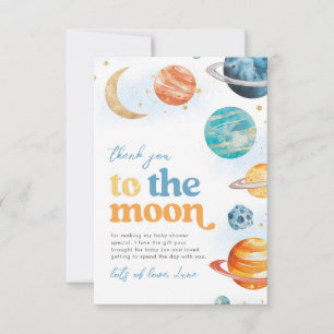 Over the Moon Baby Shower Thank You Cards