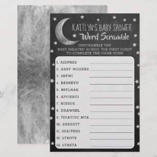 Over The Moon   Baby Shower Word Scramble Game