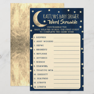 Over The Moon   Baby Shower Word Scramble Game