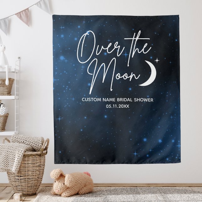 Over The Moon Backdrop Bridal Shower Vertical Wall Tapestry (Over The Moon Backdrop Bridal Shower Vertical Wall
)