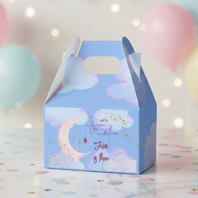 Over the moon beautiful pastel kids birthday favor box (Creator Uploaded)