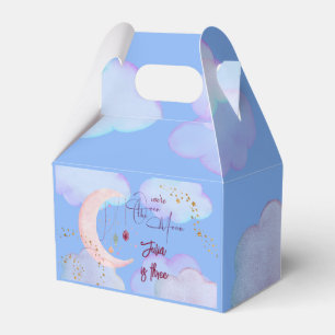 Over the moon beautiful pastel kids birthday favor box