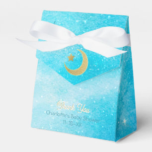 Over the Moon Blue Baby Shower Favour Box