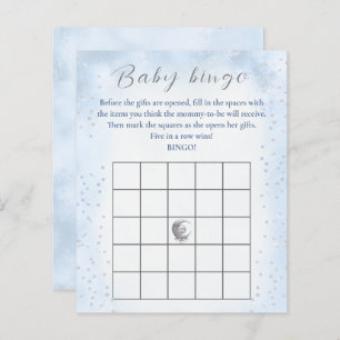 Over The Moon Boy Baby Shower Game Baby Bingo