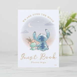 Over the Moon - Boy Baby Shower Guest Book Invitation