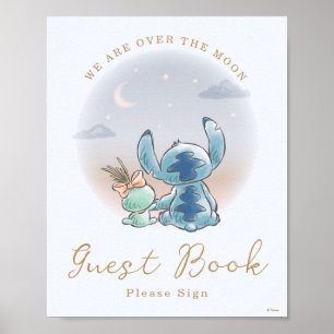 Over the Moon - Boy Baby shower Livre d'or