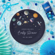Over The Moon Boy Baby Shower Party Space Galaxy
