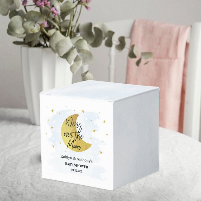 Over The Moon | Boys Baby Shower Favor Box (Creator Uploaded)