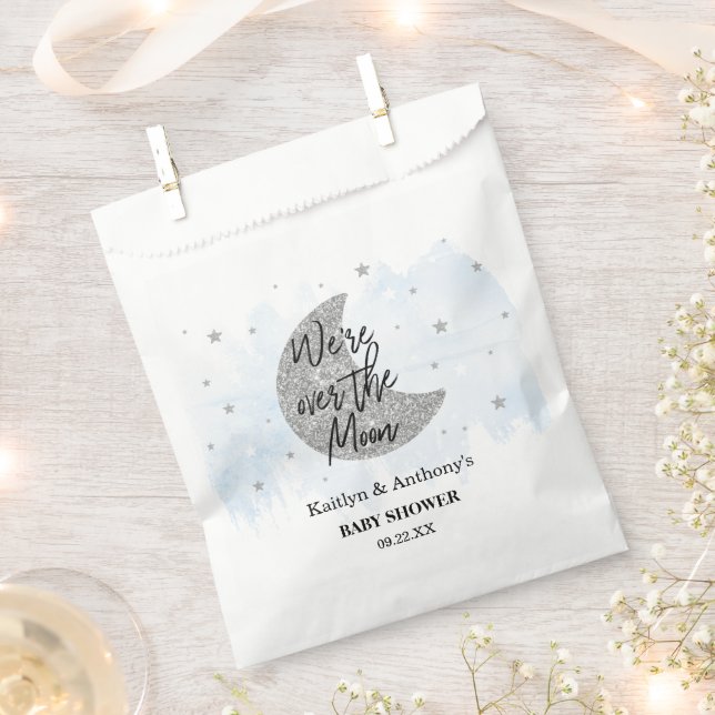 Over The Moon | Boys Baby Shower Favour Bag (Clipped)