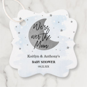 Over The Moon   Boys Baby Shower Favour Tags