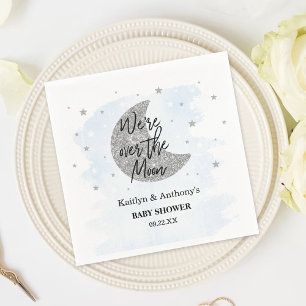 Over The Moon   Boys Baby Shower Napkins