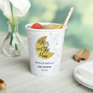 Over The Moon   Boys Baby Shower Paper Cups