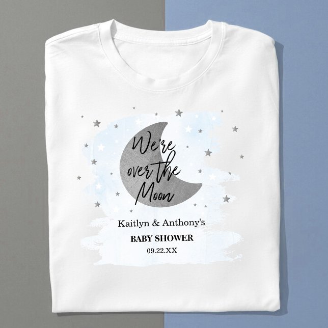 Over The Moon | Boys Baby Shower T-Shirt (Creator Uploaded)