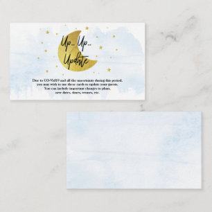 Over The Moon   Boys Baby Shower Update Cards