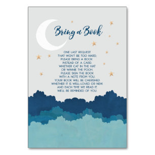 Over the Moon Bring a Book Baby Shower Insert Card