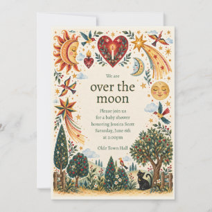 Over the Moon Celestial Baby Shower Invitation