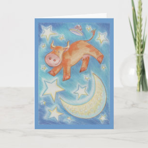 Over the Moon 'Congratulations' greetings card