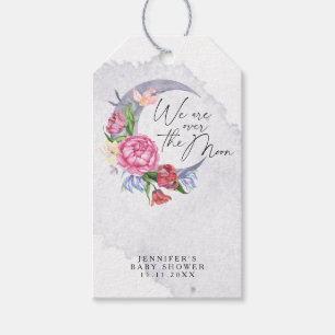 Over the moon Flowers baby shower Gift Tags