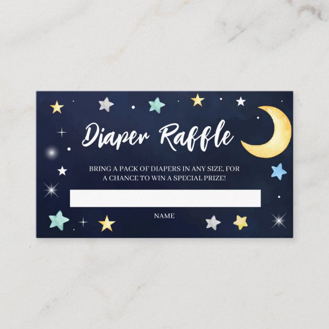 Over The Moon Galaxy Diaper Raffle Enclosure Card (Front)