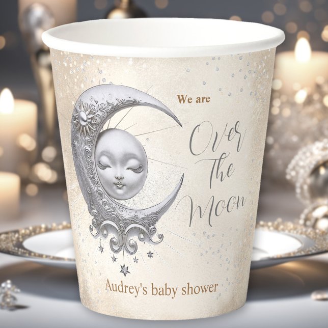 Over The Moon Gender Neutral Baby Shower  Paper Cups (Over The Moon Gender Neutral Baby Shower Paper Cups)