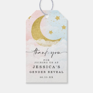 Over The Moon Gender Reveal Favour Tag