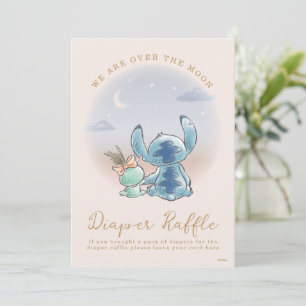 Over the Moon - Girl Baby Shower Diaper Raffle Invitation