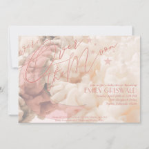 Over the Moon Girl Baby Shower Invitation