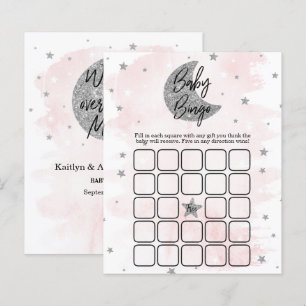 Over The Moon   Girls Baby Shower Bingo