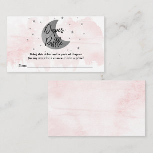 Over The Moon Girls Baby Shower Diaper Raffle Enclosure Card