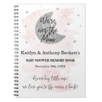 Over The Moon | Girls Baby Shower Memory Book