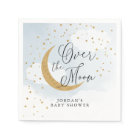Over the Moon Gold & Blue Baby Shower Personalized