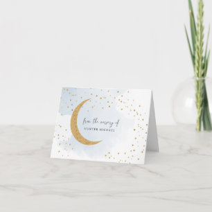 Over the Moon Gold & Blue, From the nursery of... Note Card