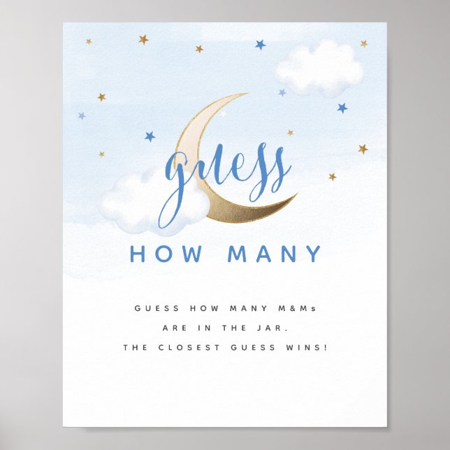 Over the Moon Guess How Many Candies Sign (Front)