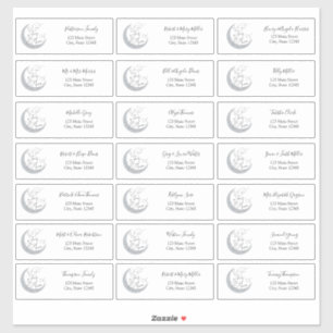 Over the Moon Guest Address Envelope Stickers